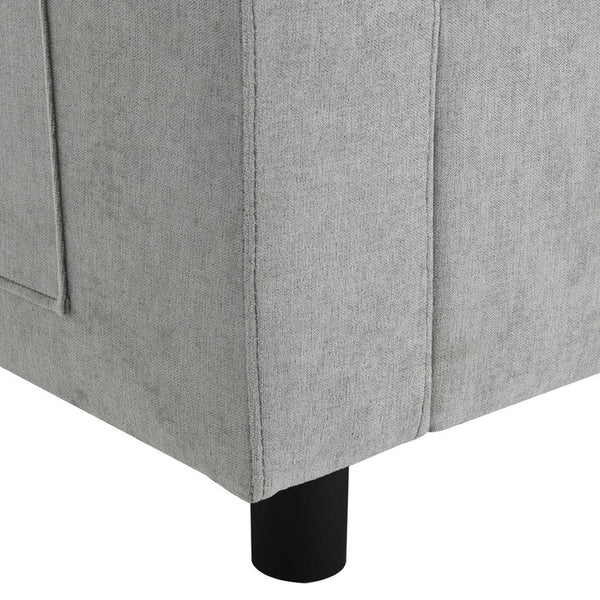 English Elm [new Sku of N723s8723c] Plush Chenille U Shaped Sectional with Ottoman Storage Pockets Modern Living Medium Grey N723S2865C
