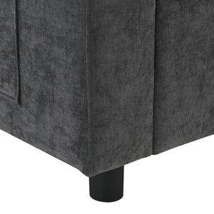 English Elm [new Sku of N723s8723c] Plush Chenille U Shaped Sectional with Ottoman Storage Pockets Modern Living Dark Gray N723S2865E
