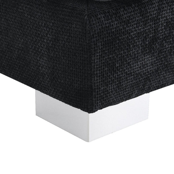 English Elm [new Sku of N723s6037b] Chenille L-shaped Cloud Sectional with Pocket Spring Seating for Modern Living Black N723S7037B