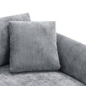 English Elm [new Sku of N723s6037b] Chenille L-shaped Cloud Sectional with Pocket Spring Seating for Modern Living Gray N723S7037E