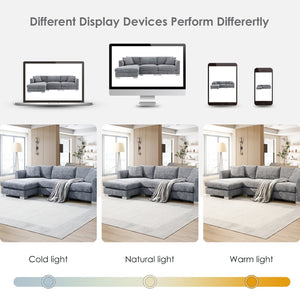 English Elm [new Sku of N723s6037b] Chenille L-shaped Cloud Sectional with Pocket Spring Seating for Modern Living Gray N723S7037E