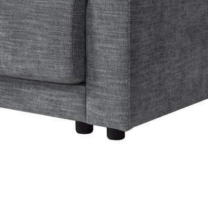 English Elm Video]124 Inch Chenille Sectional Sofa with Charging Console Pocket Spring Cushions Ottoman N723S8775E