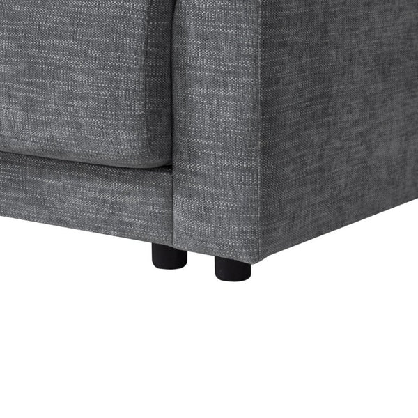 English Elm Video]124 Inch Chenille Sectional Sofa with Charging Console Pocket Spring Cushions Ottoman N723S8775E