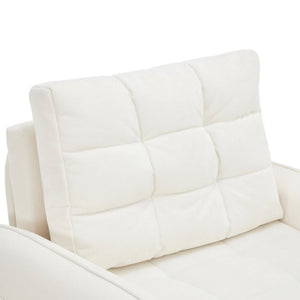 English Elm New Chenille Sleeper Chair Tufted Convertible Sofa Bed with USB Charging and Storage Beige N723S9614A