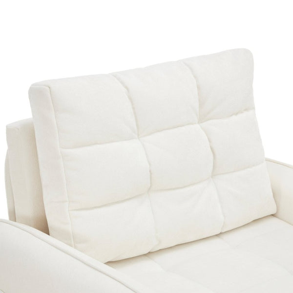 English Elm New Chenille Sleeper Chair Tufted Convertible Sofa Bed with USB Charging and Storage Beige N723S9614A