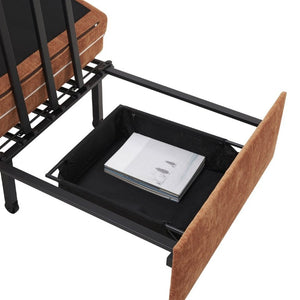 English Elm New Chenille Sleeper Chair Tufted Convertible Sofa Bed with USB Charging and Storage Orange N723S9614G