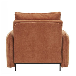 English Elm New Chenille Sleeper Chair Tufted Convertible Sofa Bed with USB Charging and Storage Orange N723S9614G