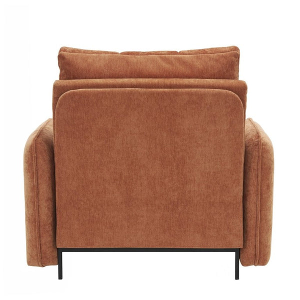 English Elm New Chenille Sleeper Chair Tufted Convertible Sofa Bed with USB Charging and Storage Orange N723S9614G