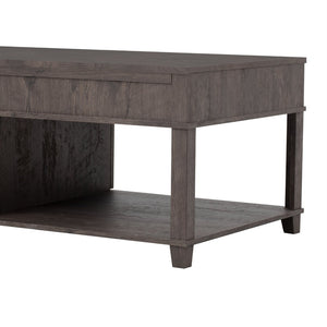 English Elm U-can Lift Top Coffee Table with Hidden Storage Open Shelf and Raised Workstation Surface Antique Brown N724P401355D