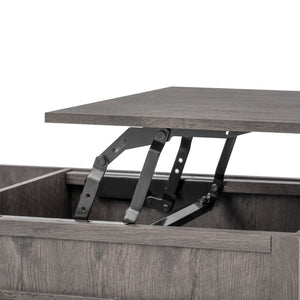 English Elm U-can Lift Top Coffee Table with Hidden Storage Open Shelf and Raised Workstation Surface Antique Brown N724P401355D