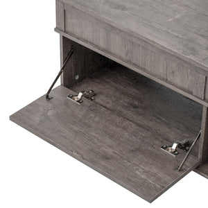 English Elm U-can Lift Top Coffee Table with Hidden Storage Open Shelf and Raised Workstation Surface Antique Brown N724P401355D