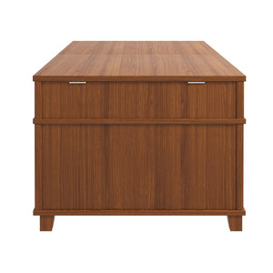 English Elm U-can Lift Top Coffee Table with Hidden Storage Open Shelf and Raised Workstation Surface Apricot Brown N724P401355E