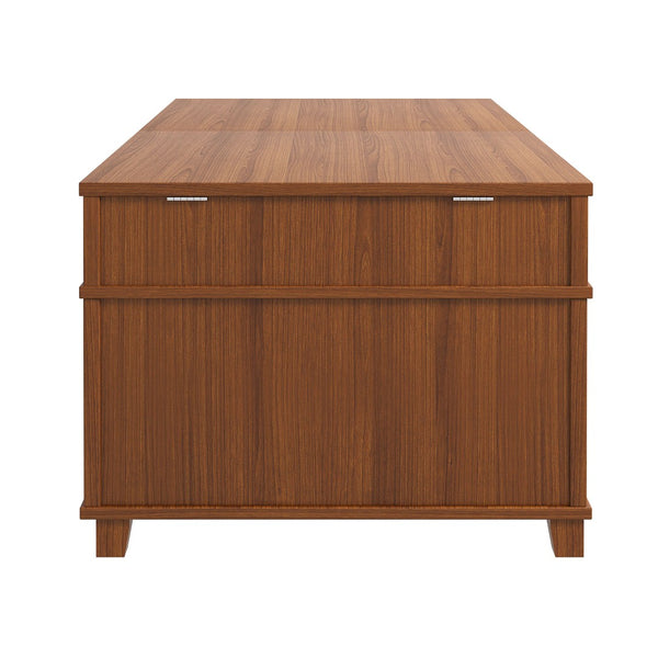 English Elm U-can Lift Top Coffee Table with Hidden Storage Open Shelf and Raised Workstation Surface Apricot Brown N724P401355E