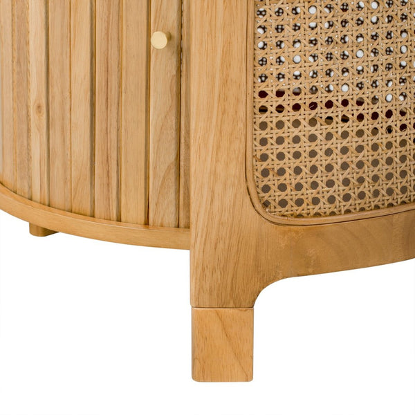 English Elm U-can Round Coffee Table with Rotating Lid Pe Rattan Wrap and Interior Storage N724P401356D