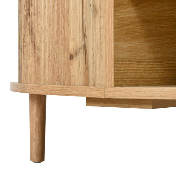 English Elm U-can Round Lift Top Coffee Table Dual Storage Pine Legs Wave Grain Living Room Acacia Wood N724P416053D