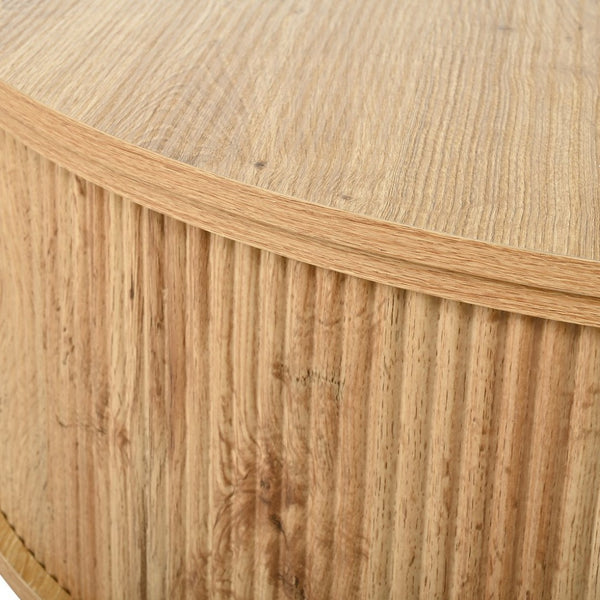 English Elm U-can Round Lift Top Coffee Table Dual Storage Pine Legs Wave Grain Living Room Acacia Wood N724P416053D