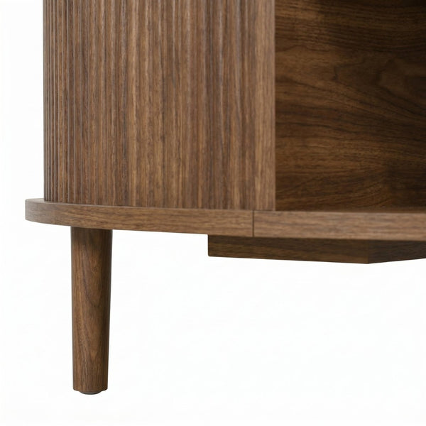 English Elm U-can Round Lift Top Coffee Table Dual Storage Pine Legs Wave Grain Living Room Antique brown N724P416053M