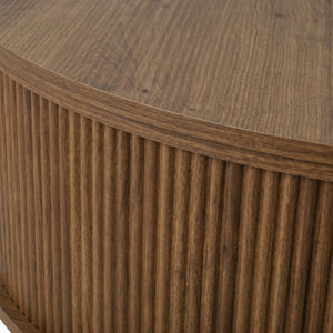 English Elm U-can Round Lift Top Coffee Table Dual Storage Pine Legs Wave Grain Living Room Antique brown N724P416053M