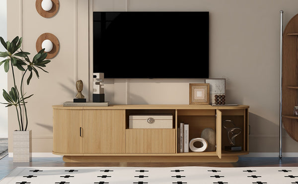 English Elm U-can Wood Grain Tv Stand Fits 70 Inch Televisions with Sliding Hidden Storage Drawers N724P420626W