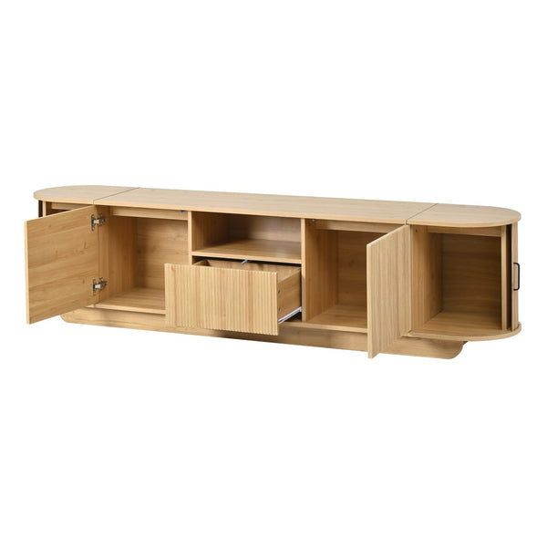 English Elm U-can Wood Grain Tv Stand Fits 70 Inch Televisions with Sliding Hidden Storage Drawers N724P420626W