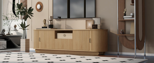 English Elm U-can Wood Grain Tv Stand Fits 70 Inch Televisions with Sliding Hidden Storage Drawers N724P420626W