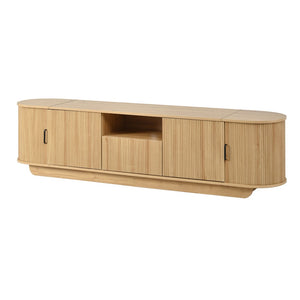 English Elm U-can Large Entertainment Console with Hidden Sliding Doors and Waterproof Top for 75 Inch Tvs Acacia Wood N724P420628W