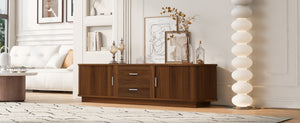 English Elm U-can Wood Grain Tv Stand Fits 70 Inch Televisions with Sliding Hidden Storage Drawers Antique Brown N724P420639D