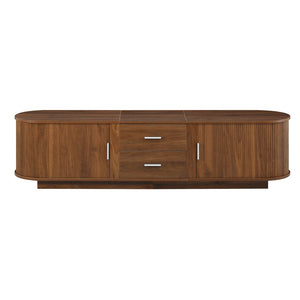 English Elm U-can Wood Grain Tv Stand Fits 70 Inch Televisions with Sliding Hidden Storage Drawers Antique Brown N724P420639D