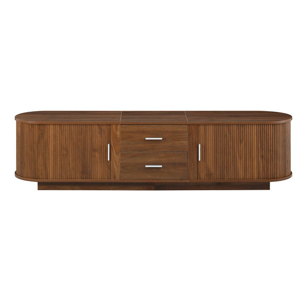 English Elm U-can Wood Grain Tv Stand Fits 70 Inch Televisions with Sliding Hidden Storage Drawers Antique Brown N724P420639D