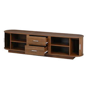 English Elm U-can Wood Grain Tv Stand Fits 70 Inch Televisions with Sliding Hidden Storage Drawers Antique Brown N724P420639D