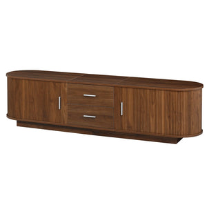 English Elm U-can Wood Grain Tv Stand Fits 70 Inch Televisions with Sliding Hidden Storage Drawers Antique Brown N724P420639D