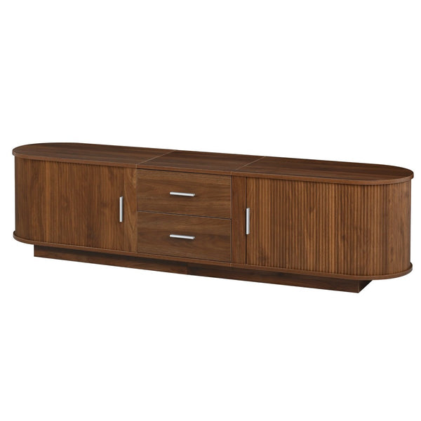 English Elm U-can Wood Grain Tv Stand Fits 70 Inch Televisions with Sliding Hidden Storage Drawers Antique Brown N724P420639D