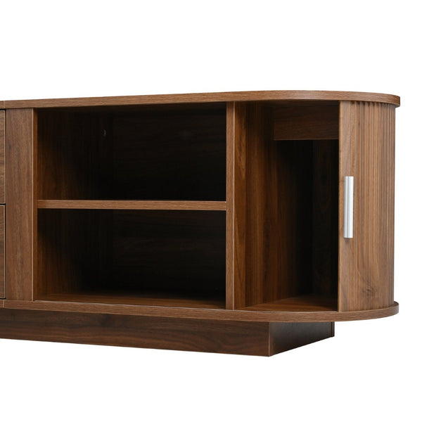 English Elm U-can Wood Grain Tv Stand Fits 70 Inch Televisions with Sliding Hidden Storage Drawers Antique Brown N724P420639D