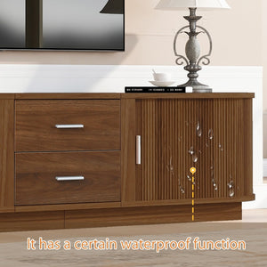 English Elm U-can Wood Grain Tv Stand Fits 70 Inch Televisions with Sliding Hidden Storage Drawers Antique Brown N724P420639D