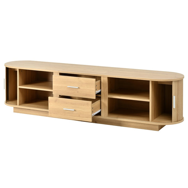 English Elm U-can Wood Grain Tv Stand Fits 70 Inch Televisions with Sliding Hidden Storage Drawers Acacia Wood N724P420639W