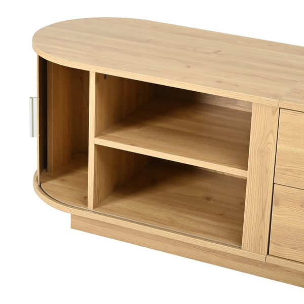 English Elm U-can Wood Grain Tv Stand Fits 70 Inch Televisions with Sliding Hidden Storage Drawers Acacia Wood N724P420639W