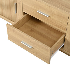 English Elm U-can Wood Grain Tv Stand Fits 70 Inch Televisions with Sliding Hidden Storage Drawers Acacia Wood N724P420639W