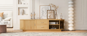 English Elm U-can Wood Grain Tv Stand Fits 70 Inch Televisions with Sliding Hidden Storage Drawers Acacia Wood N724P420639W