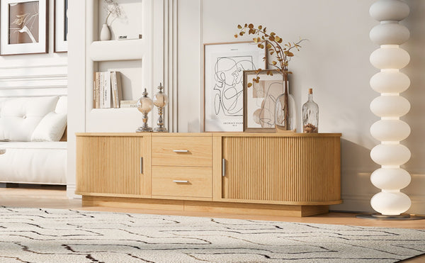 English Elm U-can Wood Grain Tv Stand Fits 70 Inch Televisions with Sliding Hidden Storage Drawers Acacia Wood N724P420639W