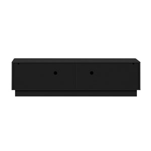 English Elm U-can Wave Front Media Console with Led Lighting and Adjustable Shelves for 75 Inch Tvs Black N724P426846B