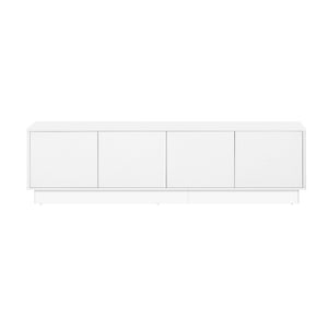 English Elm U-can Wave Front Media Console with Led Lighting and Adjustable Shelves for 75 Inch Tvs White N724P426846K