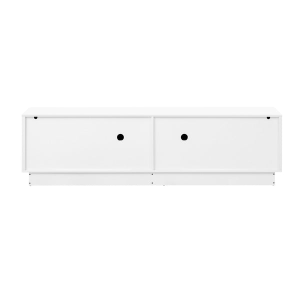 English Elm U-can Wave Front Media Console with Led Lighting and Adjustable Shelves for 75 Inch Tvs White N724P426846K