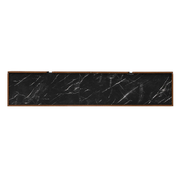 English Elm U-can Wave Front Media Console with Led Lighting and Adjustable Shelves for 75 Inch Tvs Tiger N724P426854D