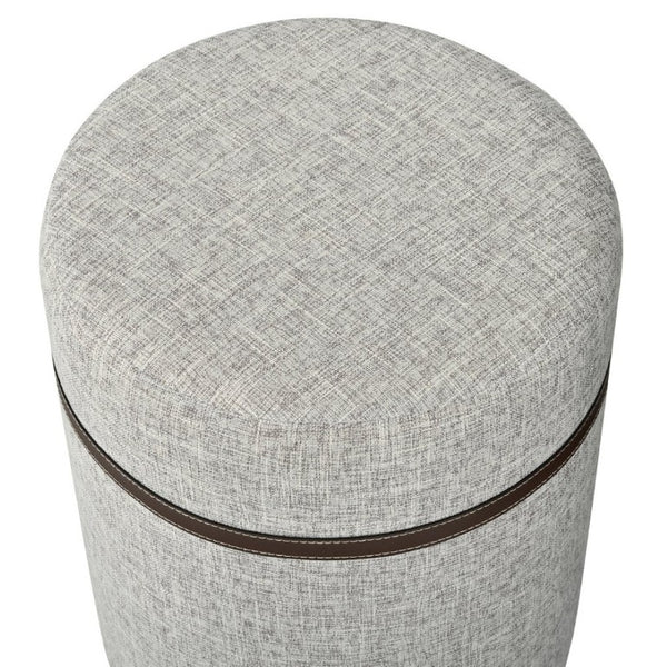 English Elm U-Can Walnut Round Side Table with Pull-Out Stool and Slot Storage for Living Room N724P436823M