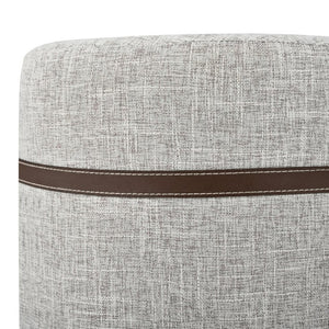 English Elm U-Can Walnut Round Side Table with Pull-Out Stool and Slot Storage for Living Room N724P436823M