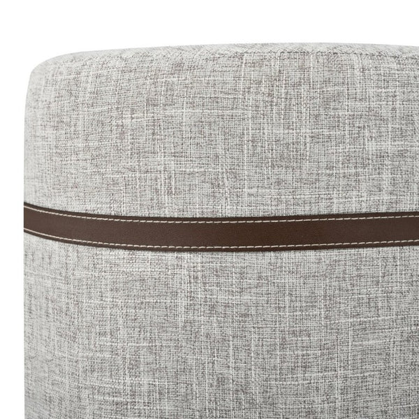 English Elm U-Can Walnut Round Side Table with Pull-Out Stool and Slot Storage for Living Room N724P436823M