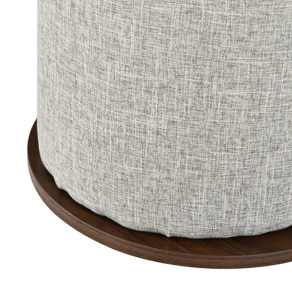 English Elm U-Can Walnut Round Side Table with Pull-Out Stool and Slot Storage for Living Room N724P436823M