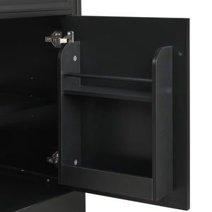 English Elm 20 Inch Matte Black Bathroom Vanity with Ceramic Sink Soft Close Cabinet Storage N725P218017B