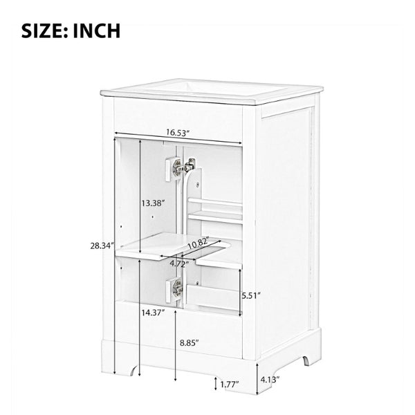 English Elm 20 Inch Matte Black Bathroom Vanity with Ceramic Sink Soft Close Cabinet Storage N725P218017B