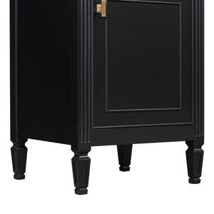 English Elm 20-Inch Freestanding Bathroom Vanity Solid Rubberwood Ceramic Sink Soft-Close Cabinet Black N725P269693B